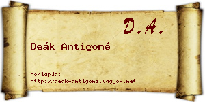 Deák Antigoné névjegykártya